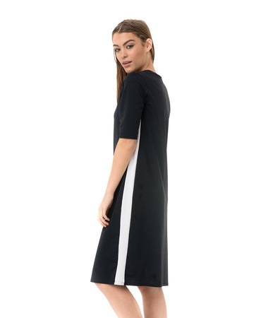 Undercover Waterwear RD-BK Black Racer Stripe Swim Dress myselflingerie.com